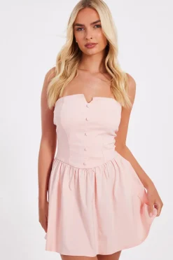 Quiz Summer Clothes|Holiday>Baby Pink Bandeau Mini Dress
