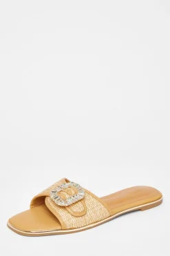 Quiz Sandals|Holiday Shoes>Diamante Buckle Flat Sandals