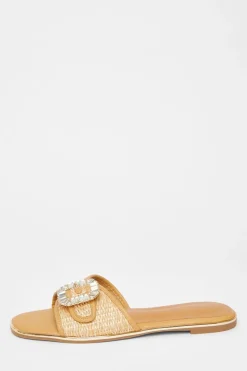 Quiz Sandals|Holiday Shoes>Diamante Buckle Flat Sandals
