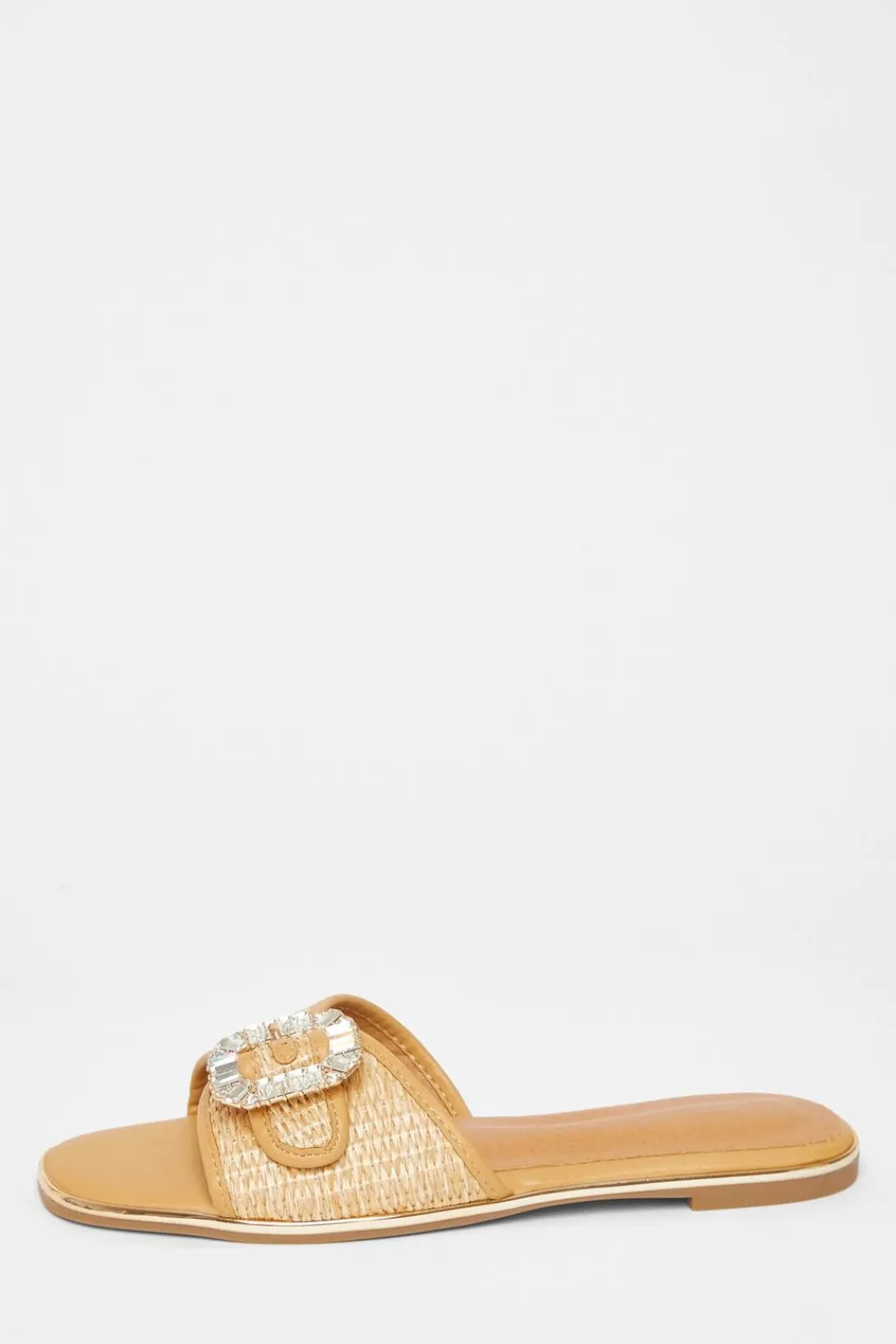 Quiz Sandals|Holiday Shoes>Diamante Buckle Flat Sandals