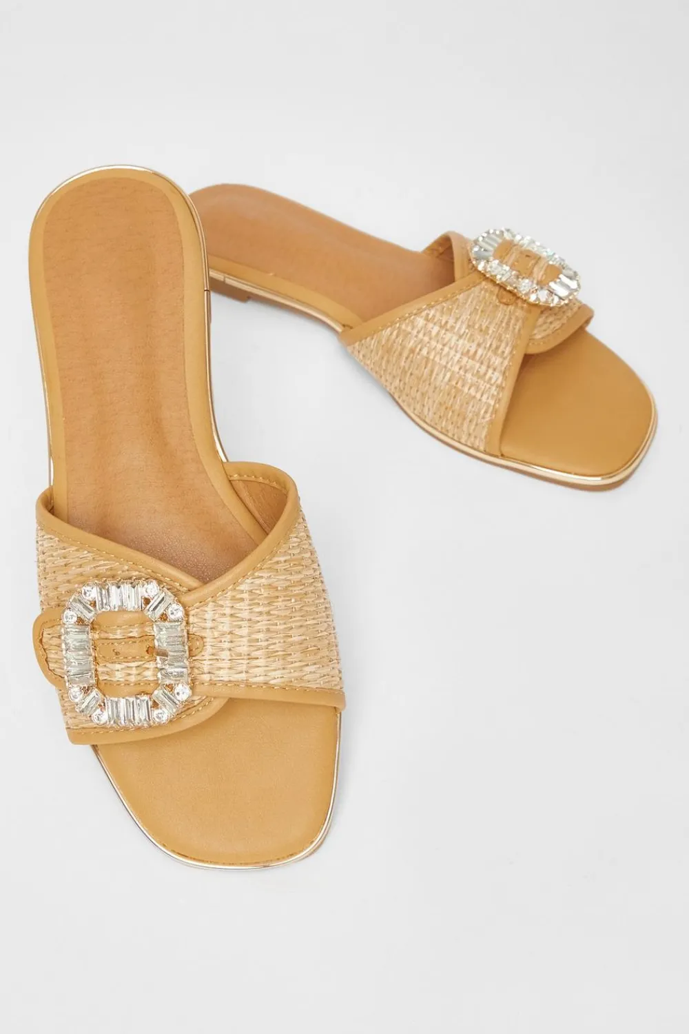 Quiz Sandals|Holiday Shoes>Diamante Buckle Flat Sandals