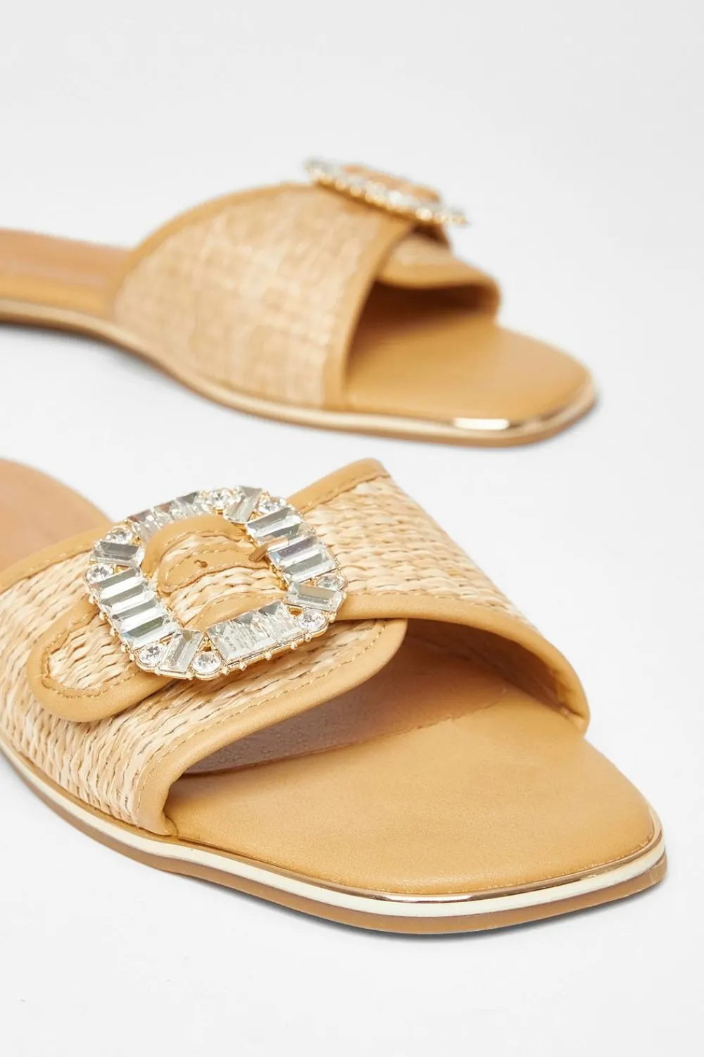 Quiz Sandals|Holiday Shoes>Diamante Buckle Flat Sandals