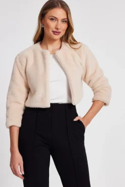 Quiz Occasion Cover-Ups|Capes & Ponchos>Faux Fur Crop Sleeve Cape
