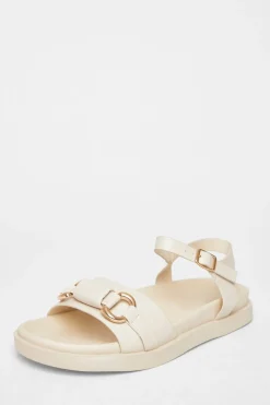 Quiz Sandals|Holiday Shoes>Beige Faux Leather Flatform Sandals