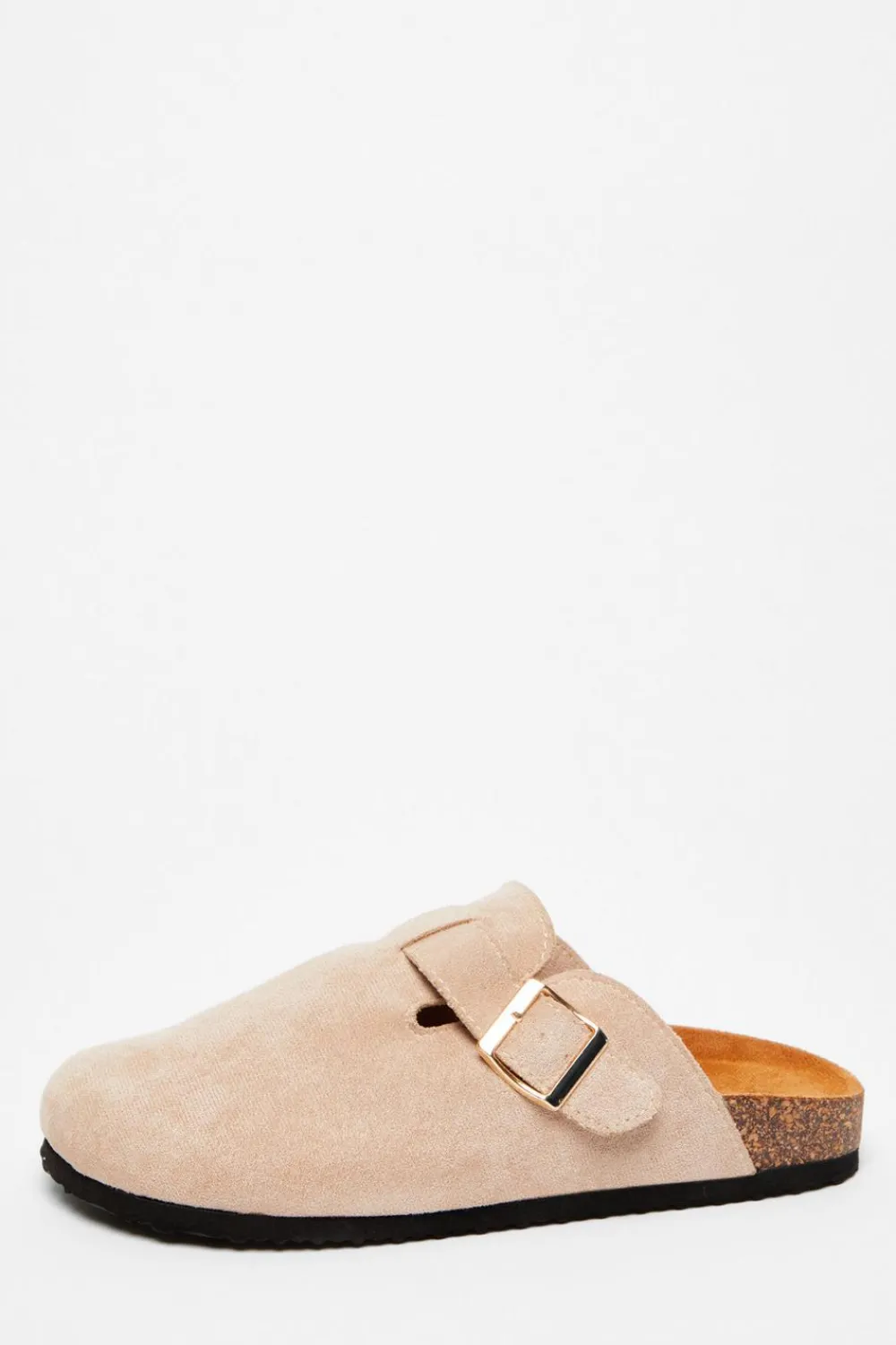 Quiz Flats>Beige Faux Suede Mules