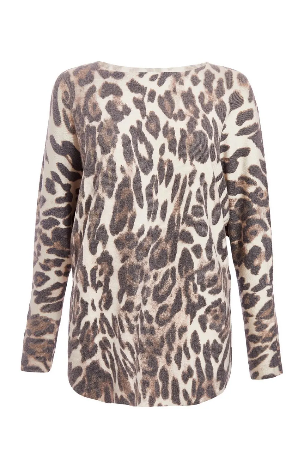 Quiz Knitwear|Jumpers>Beige Knit Leopard Print Jumper