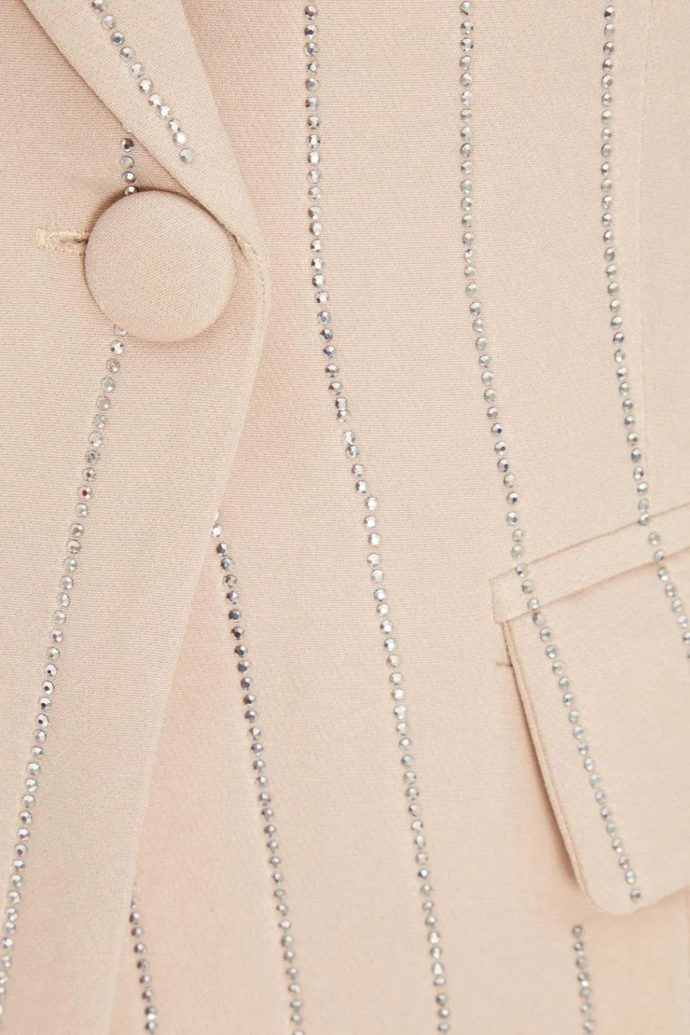 Quiz Jackets & Coats|Co-Ords>Beige Pinstripe Embellished Blazer