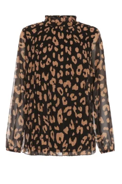 Quiz Shirts & Blouses|Day Tops>Black Animal Print Chiffon Blouse