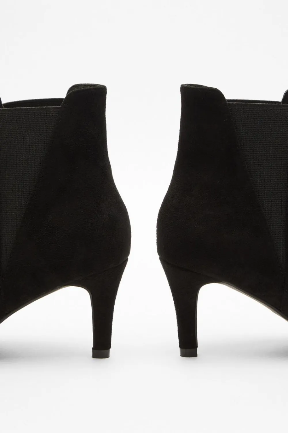 Quiz Boots>Black Ankle Heeled Stretch Boots