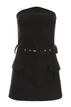 Quiz Playsuits|Summer Clothes>Black Bandeau Belted Playsuit