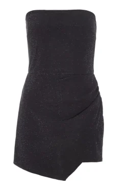 Quiz Playsuits|Playsuits>Black Bandeau Glitter Skort Playsuit