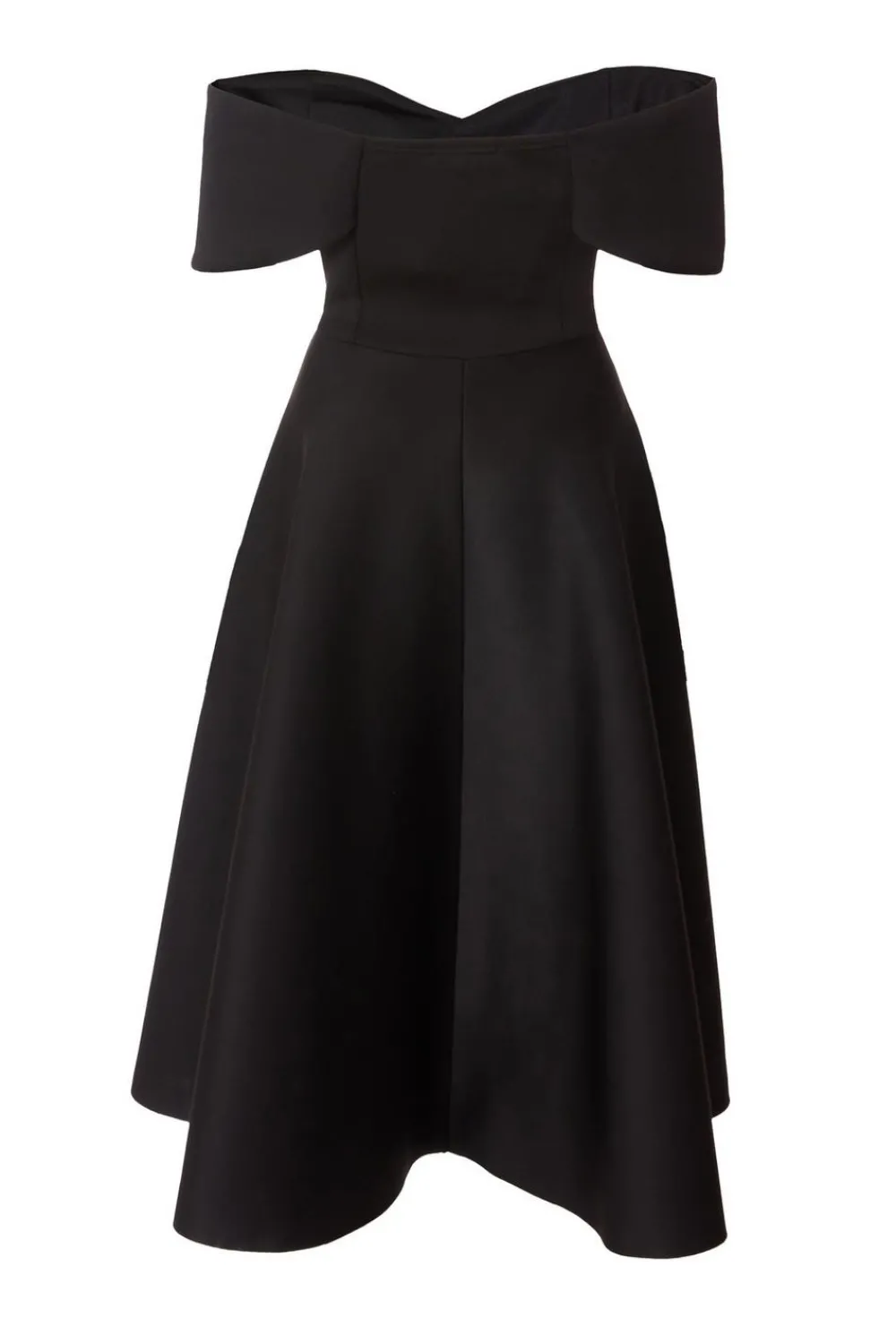 Quiz Evening Dresses|Christening Guest>Black Bardot Midi Skater Dress