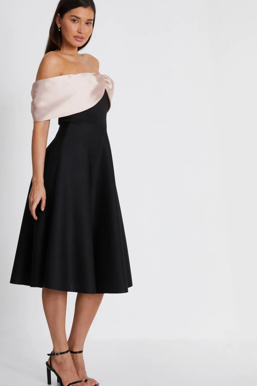 Quiz Prom & Ball|Occasion Accessories>Black Bardot Midi Skater Dress