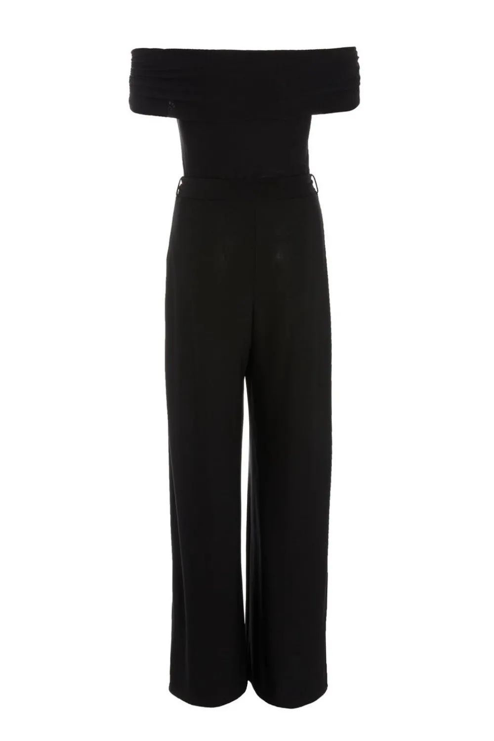 Quiz Occasion Jumpsuits|Going Out Jumpsuits>Black Bardot Palazzo Jumpsuit