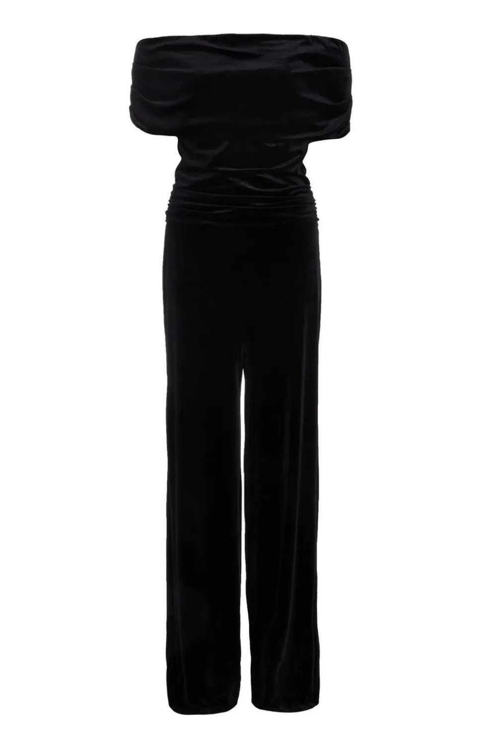 Quiz Going Out Jumpsuits|Evening Jumpsuits>Black Bardot Velvet Jumpsuit