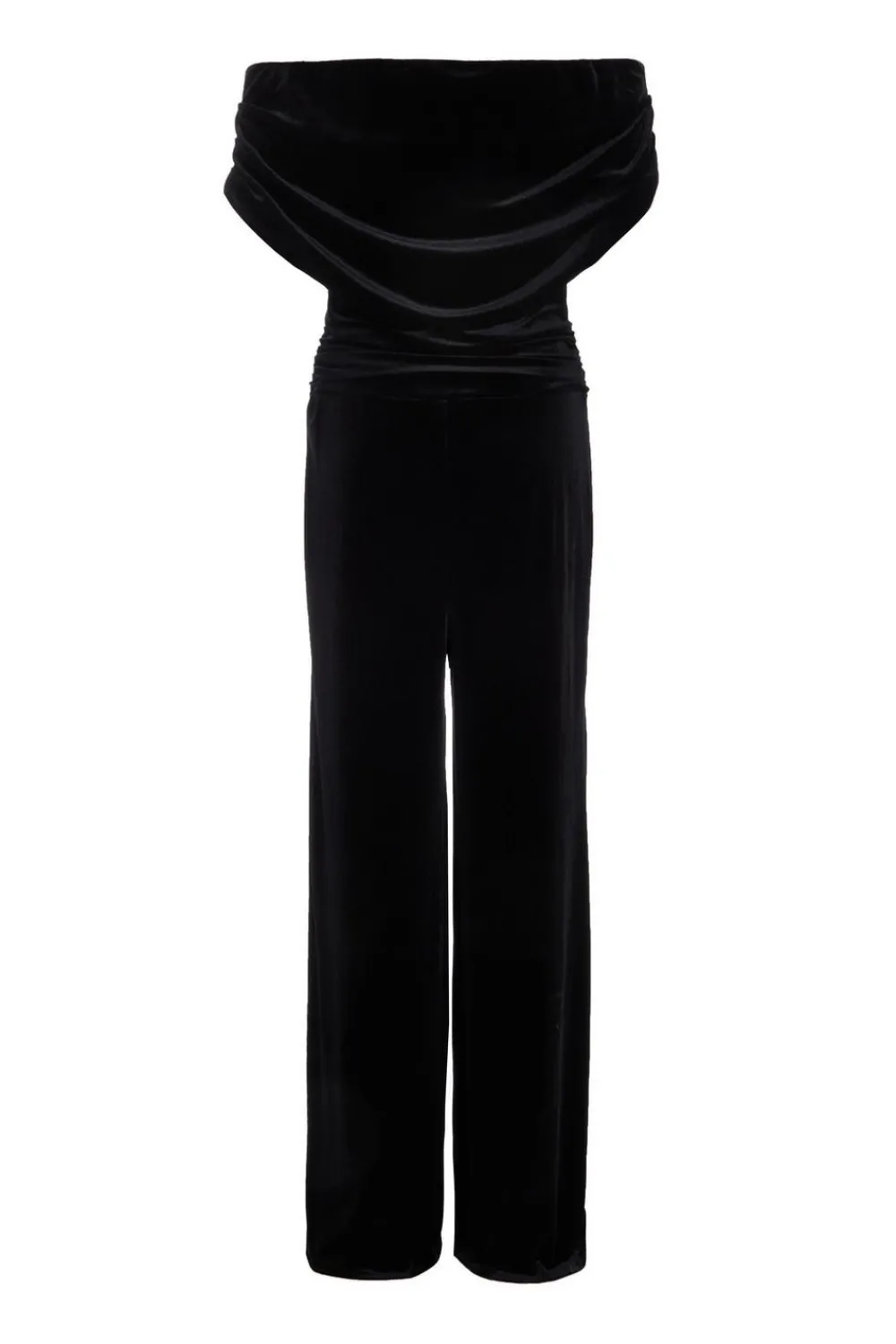 Quiz Going Out Jumpsuits|Evening Jumpsuits>Black Bardot Velvet Jumpsuit
