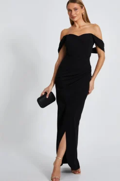 Quiz Prom Dresses|Wrap Dresses>Black Bardot Wrap Maxi Dress