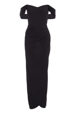 Quiz Prom Dresses|Wrap Dresses>Black Bardot Wrap Maxi Dress