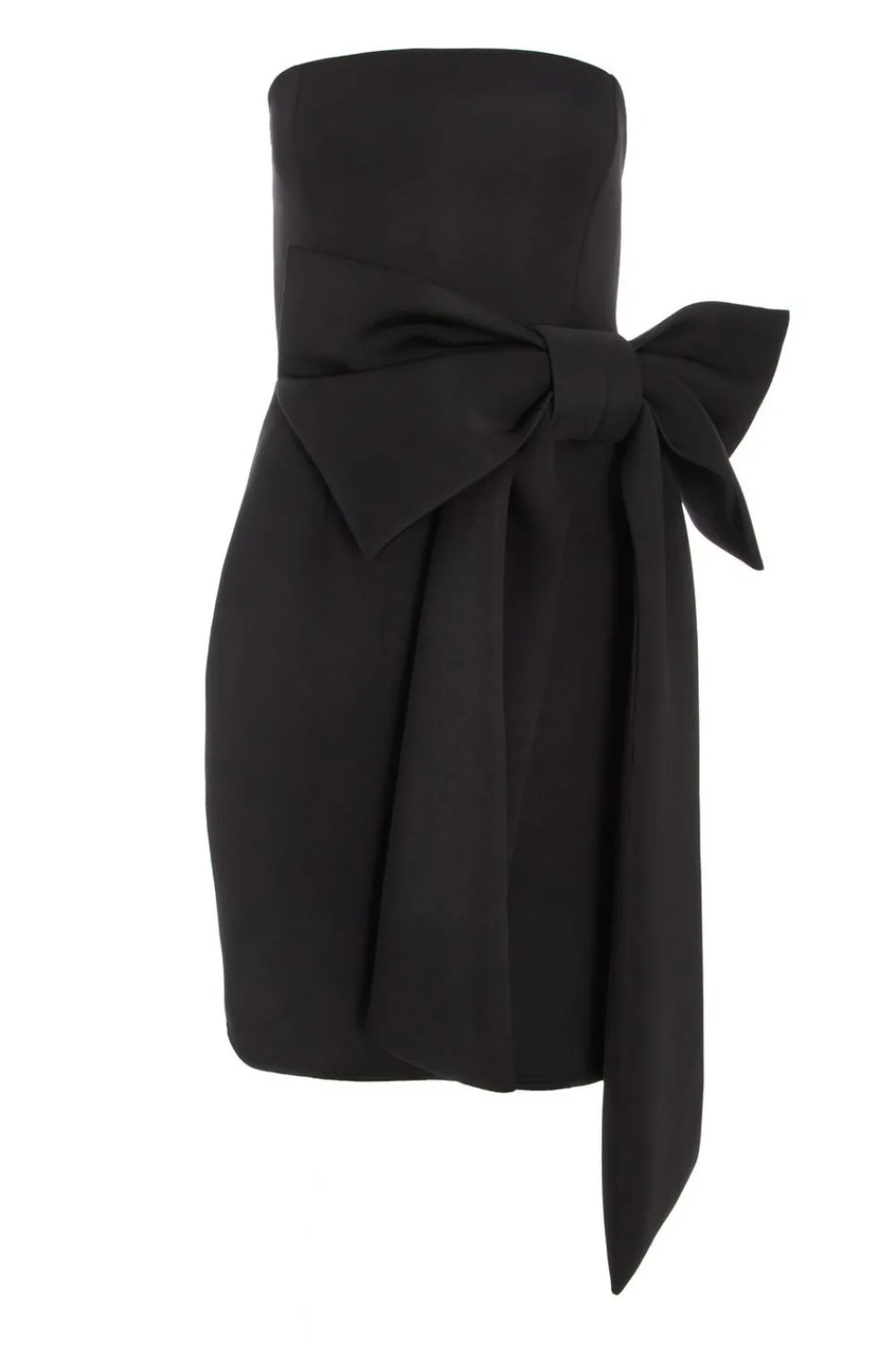 Quiz Christening Guest|Wedding Guest Dresses>Black Bow Strapless Bodycon Dress