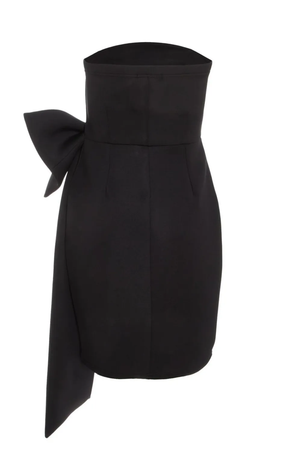 Quiz Christening Guest|Wedding Guest Dresses>Black Bow Strapless Bodycon Dress