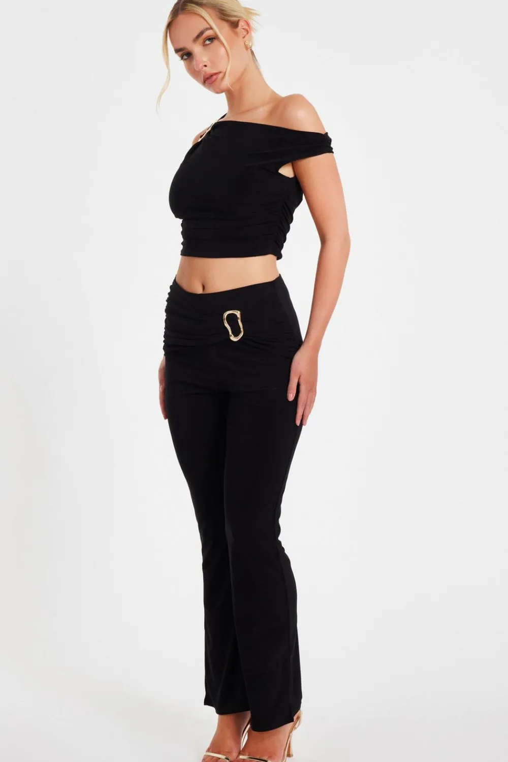 Quiz Summer Tops|Going Out Tops>Buckle Drop Shoulder Top