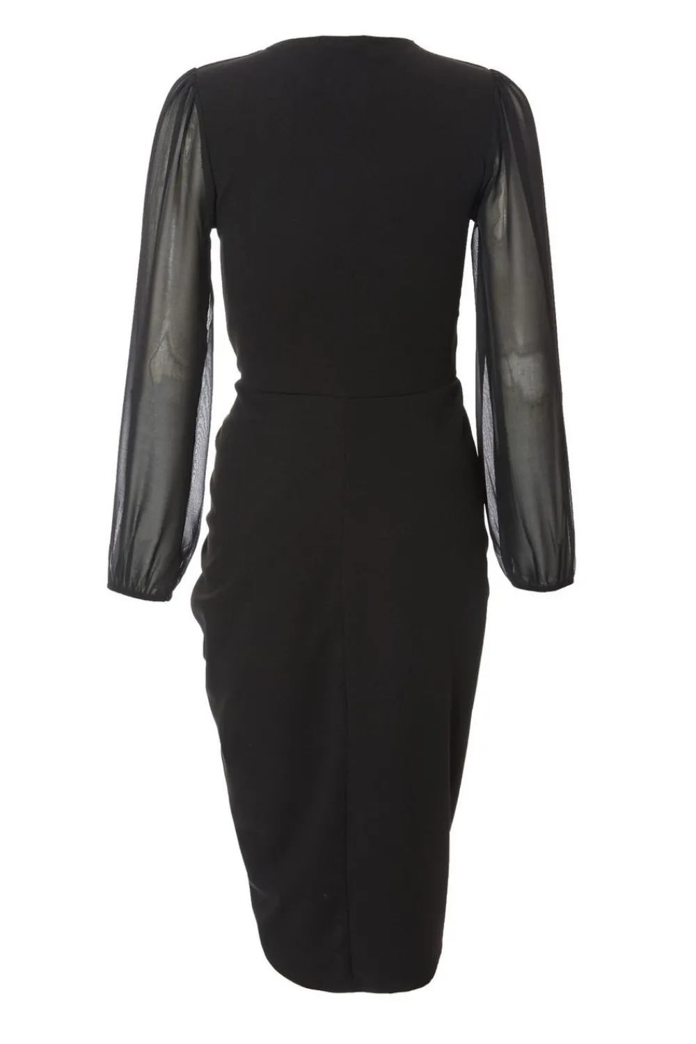 Quiz Christening Guest|Modest>Black Buckle Midi Dress