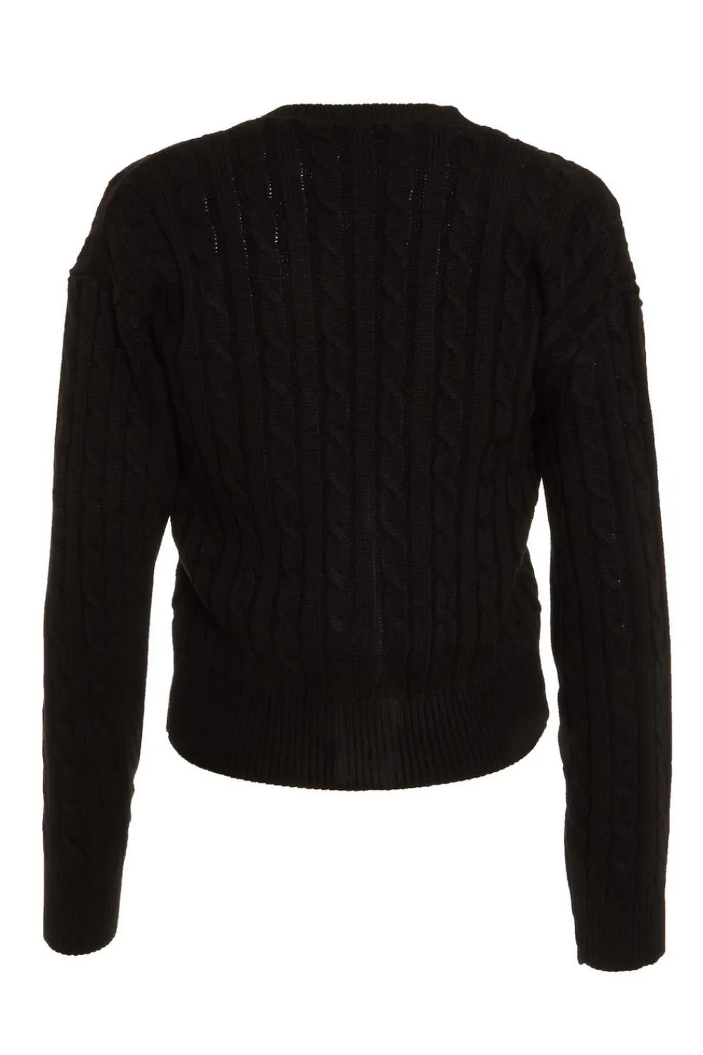 Quiz Workwear|Tops>Black Cable Knit Cardigan