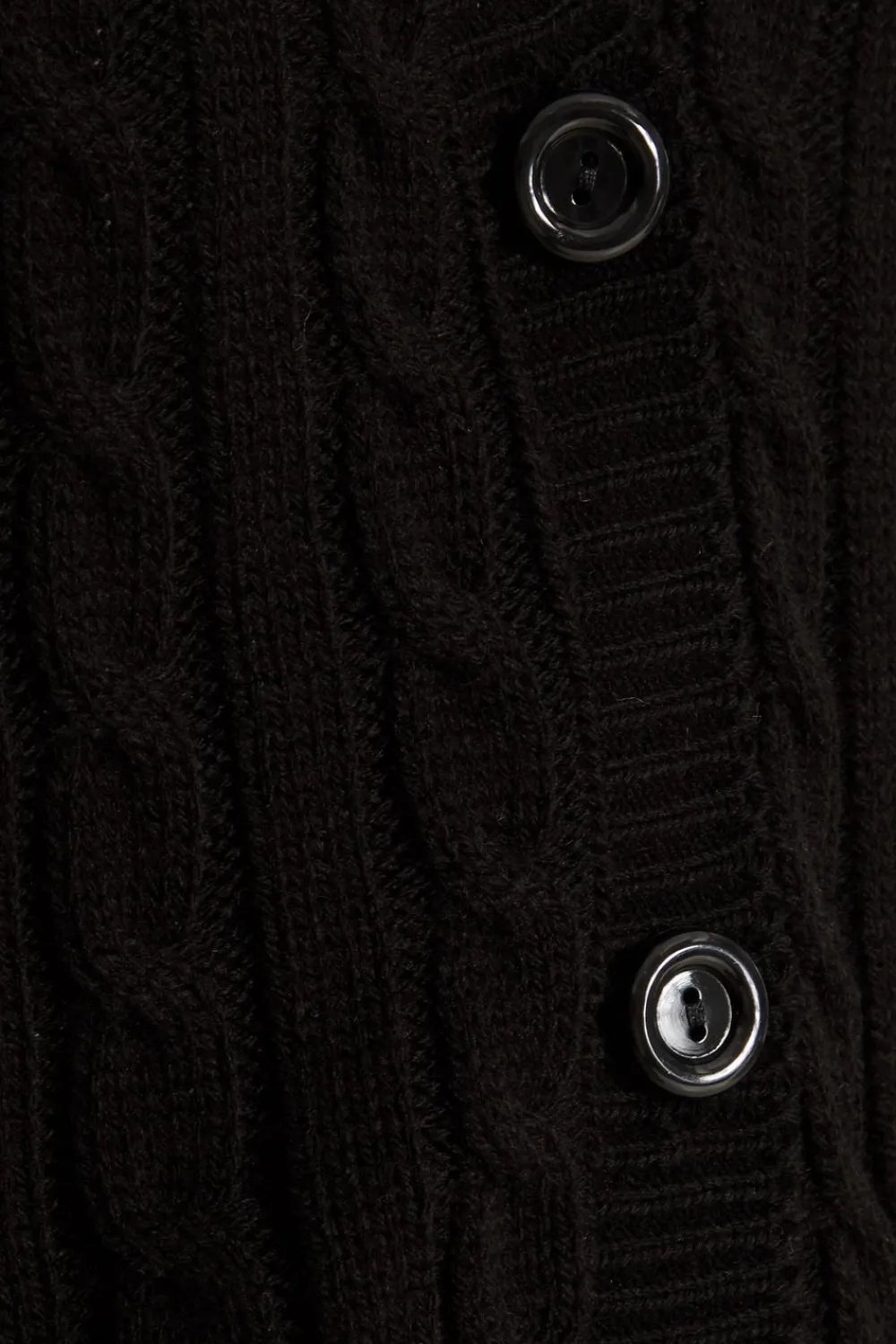 Quiz Workwear|Tops>Black Cable Knit Cardigan