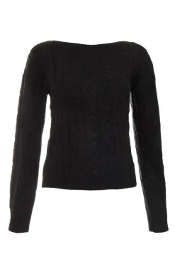 Quiz Workwear|Schoolwear>Black Cable Knit Crop Jumper