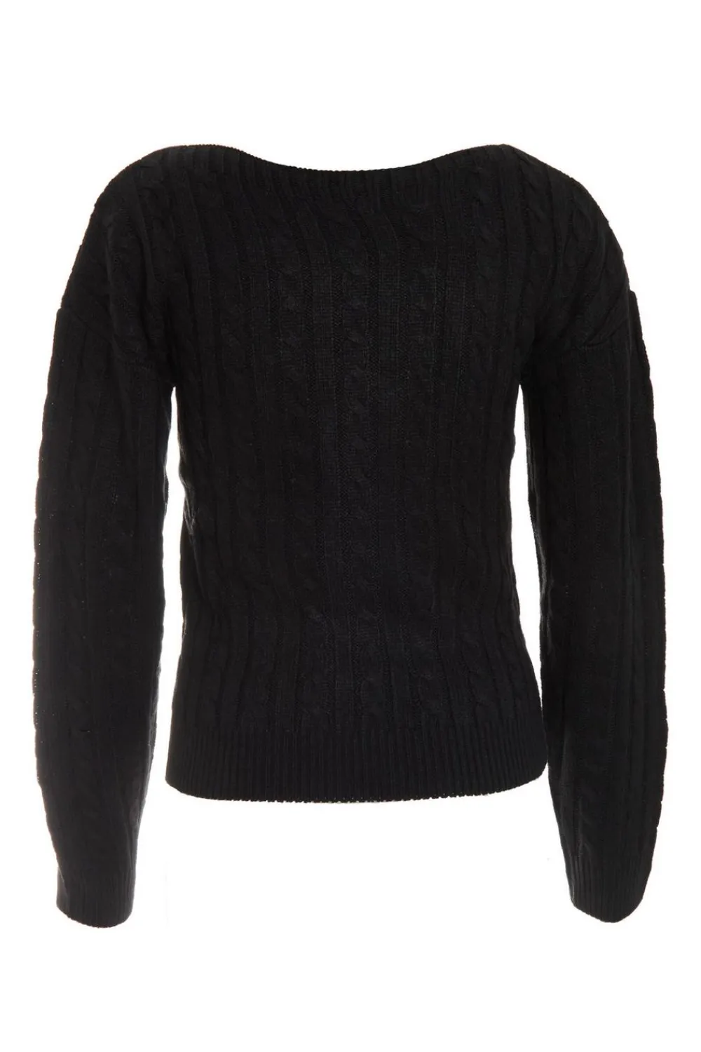 Quiz Workwear|Schoolwear>Black Cable Knit Crop Jumper