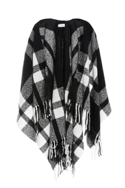 Quiz Capes & Ponchos|Casual Clothing>Check Print Tassel Cape