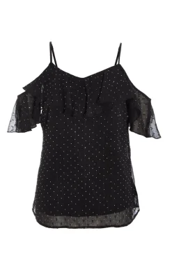 Quiz Going Out Tops|Tops>Chiffon Cold Shoulder Top