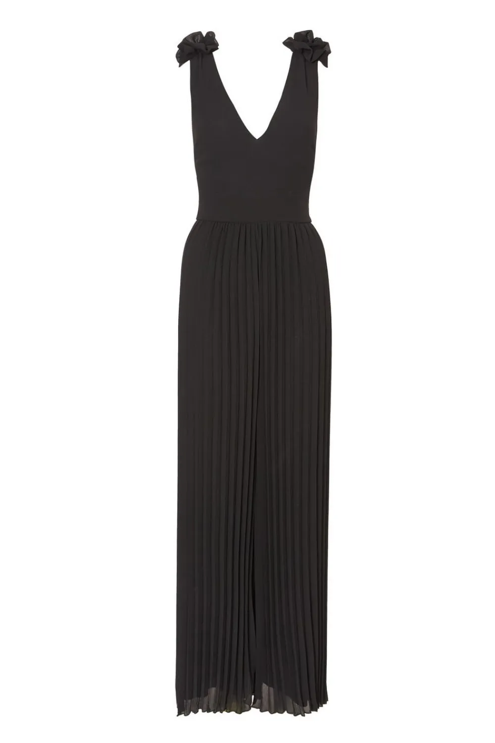 Quiz Occasion Jumpsuits|Evening Jumpsuits>Black Chiffon Pleated Jumpsuit