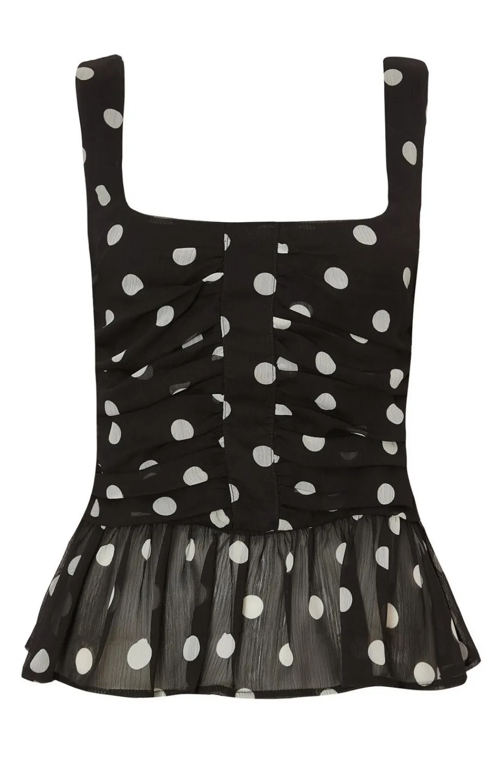Quiz Going Out Tops|Day Tops>Black Chiffon Polka Dot Top