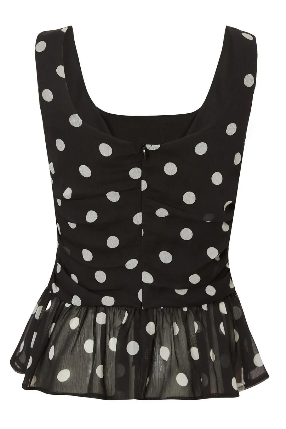 Quiz Going Out Tops|Day Tops>Black Chiffon Polka Dot Top