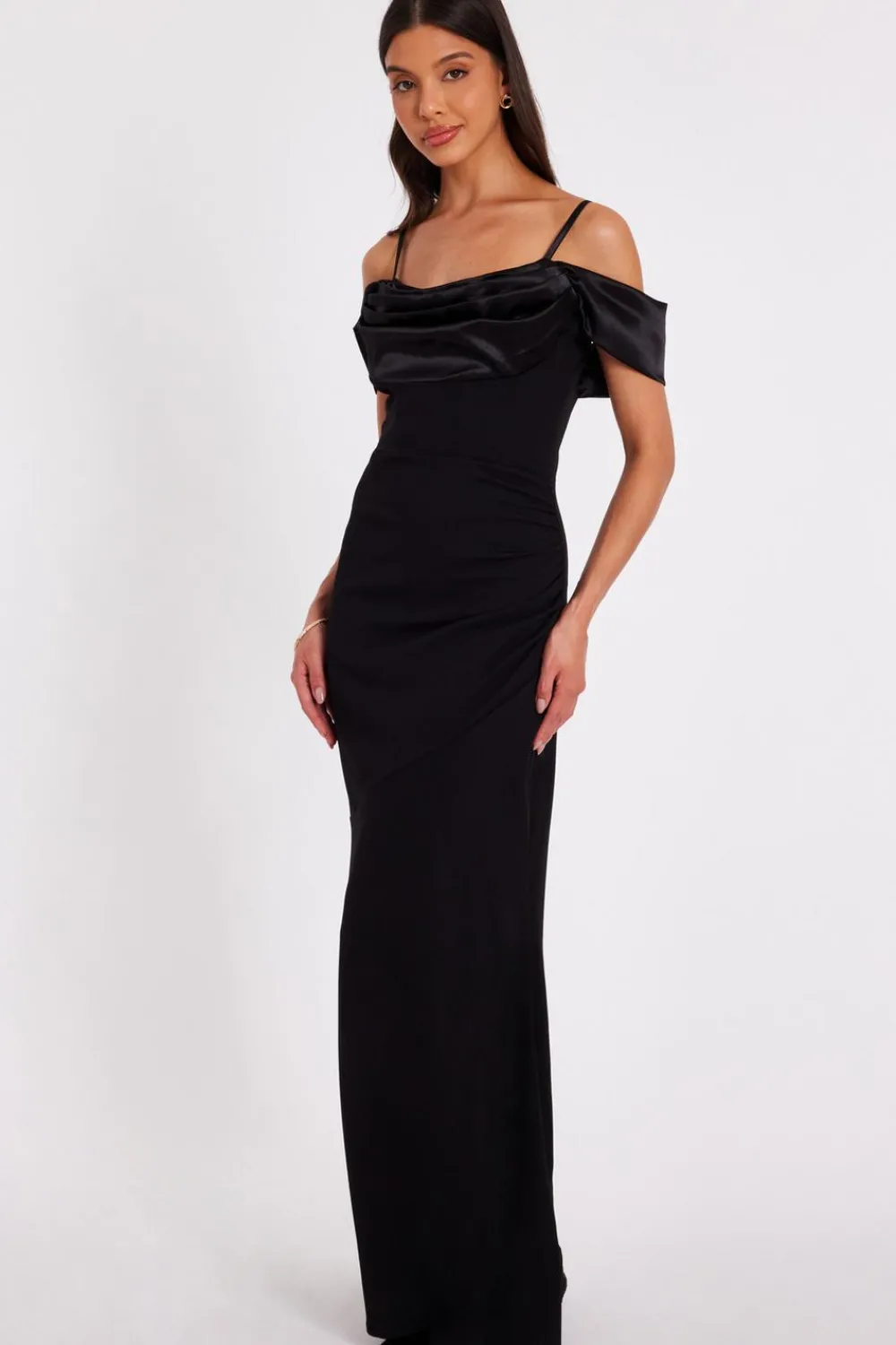 Quiz Prom Dresses|Prom & Ball>Black Cold Shoulder Maxi Dress