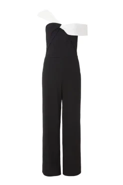 Quiz Occasion Jumpsuits|Evening Jumpsuits>Black Contrast Bardot Jumpsuit