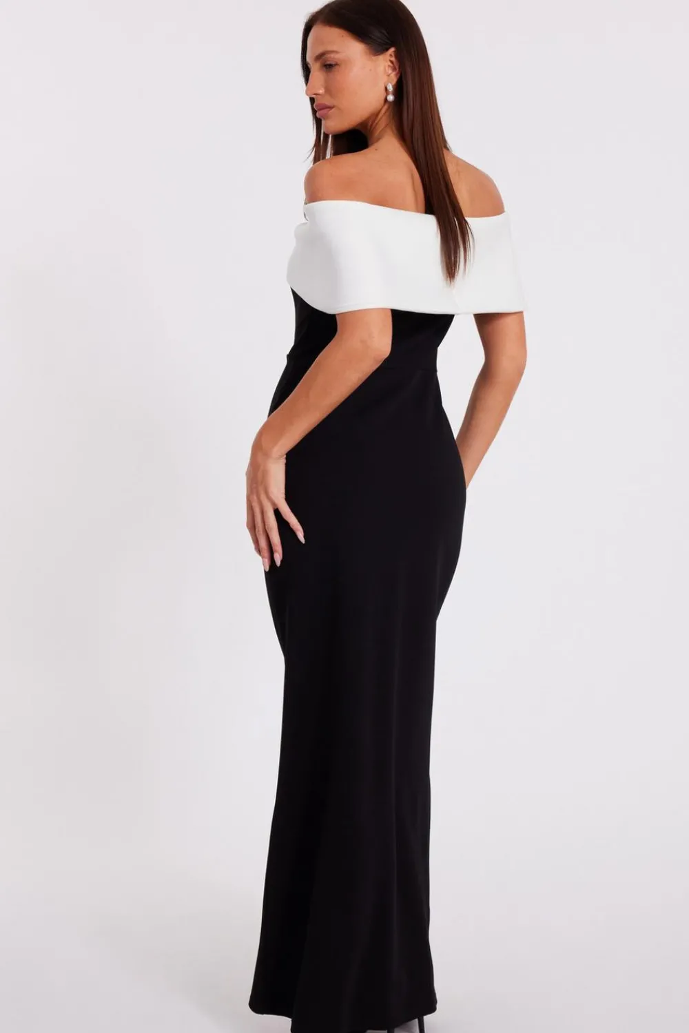 Quiz Prom Dresses|Prom & Ball>Black Contrast Bardot Maxi Dress