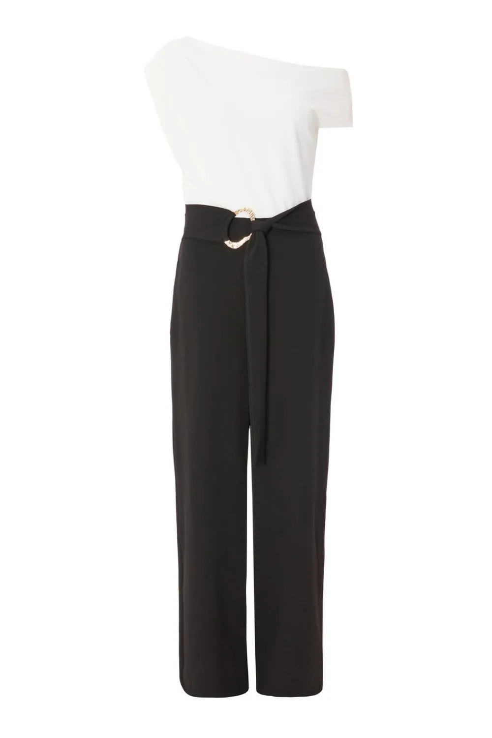 Quiz Occasion Jumpsuits|Going Out Jumpsuits>Black Contrast Palazzo Jumpsuit