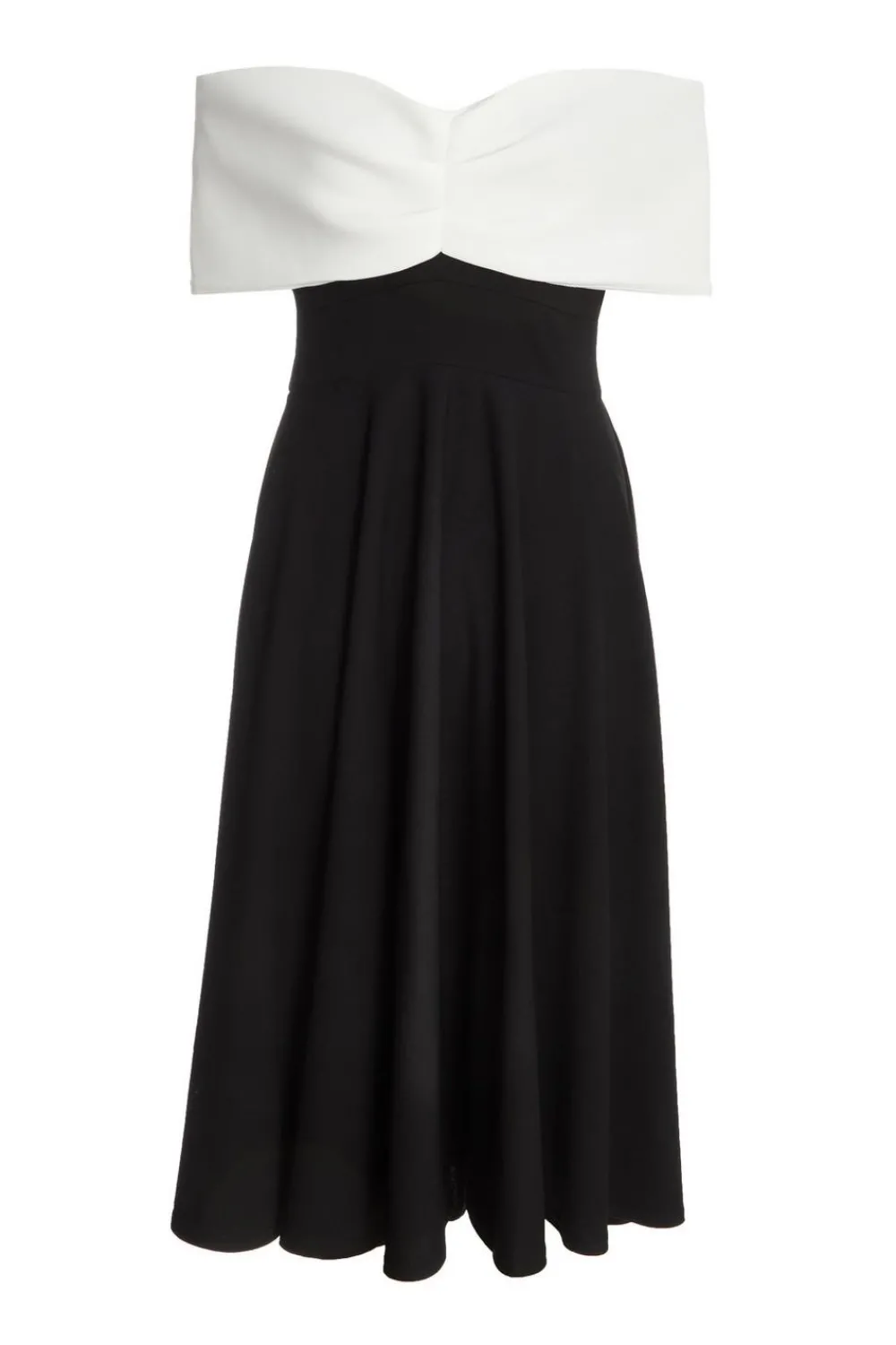 Quiz Evening Dresses|Christening Guest>Black Contrast Skater Midi Dress