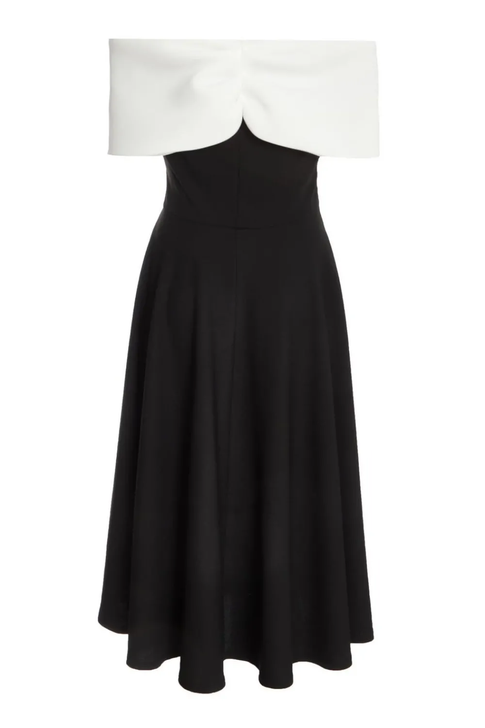 Quiz Evening Dresses|Christening Guest>Black Contrast Skater Midi Dress