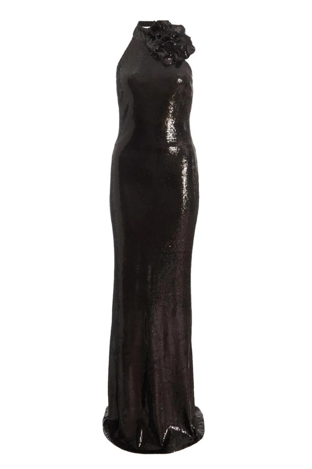 Quiz Prom Dresses|Evening Dresses>Black Corsage High Neck Sequin Maxi Dress