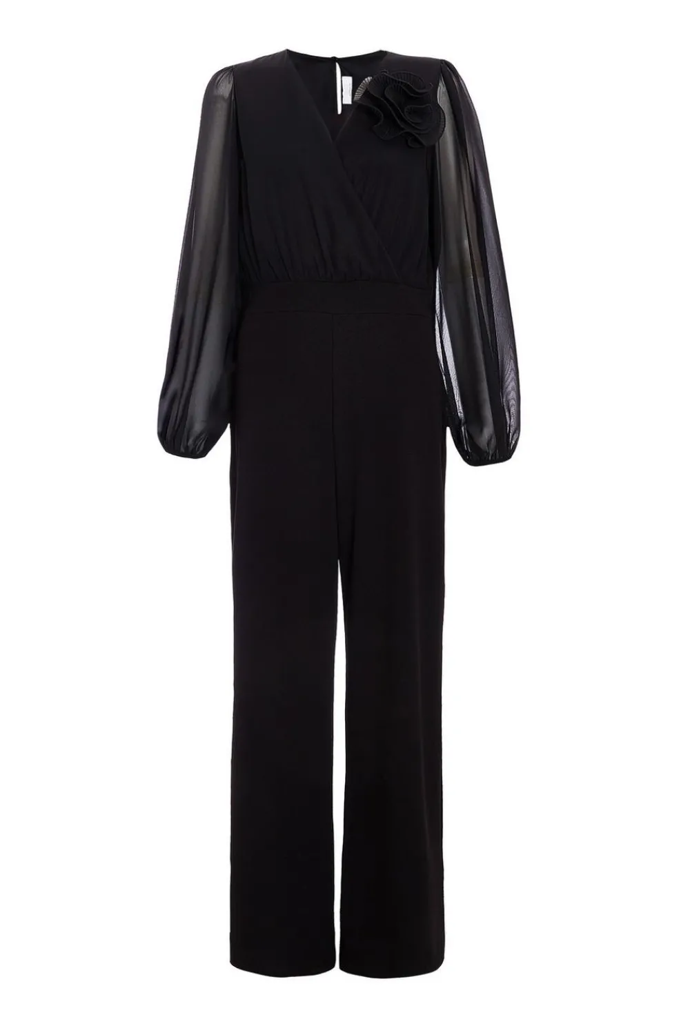 Quiz Going Out Jumpsuits|Evening Jumpsuits>Black Corsage Wide Leg Jumpsuit