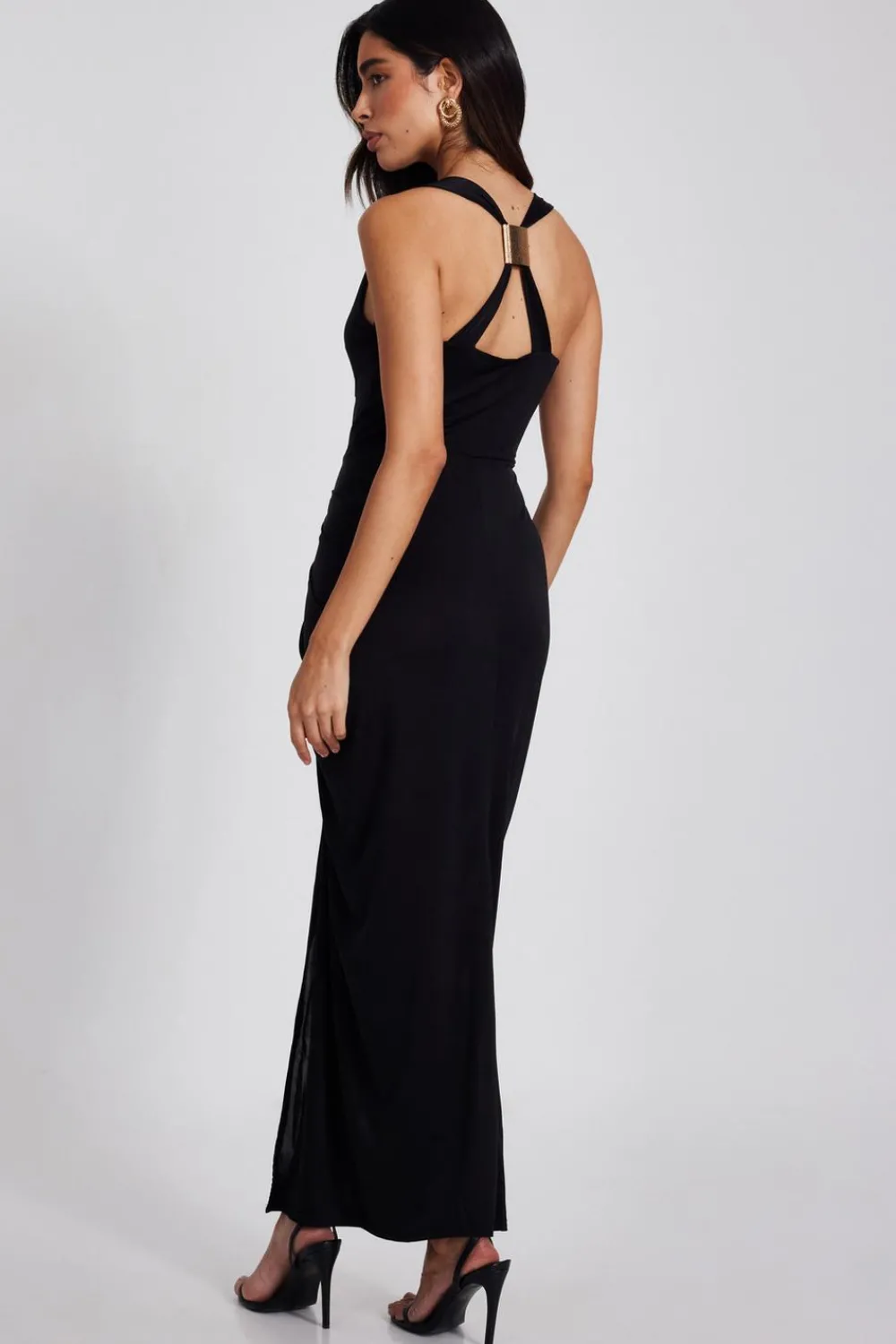 Quiz Going Out|Occasion Dresses>Black Cowl Neck Midaxi Dress