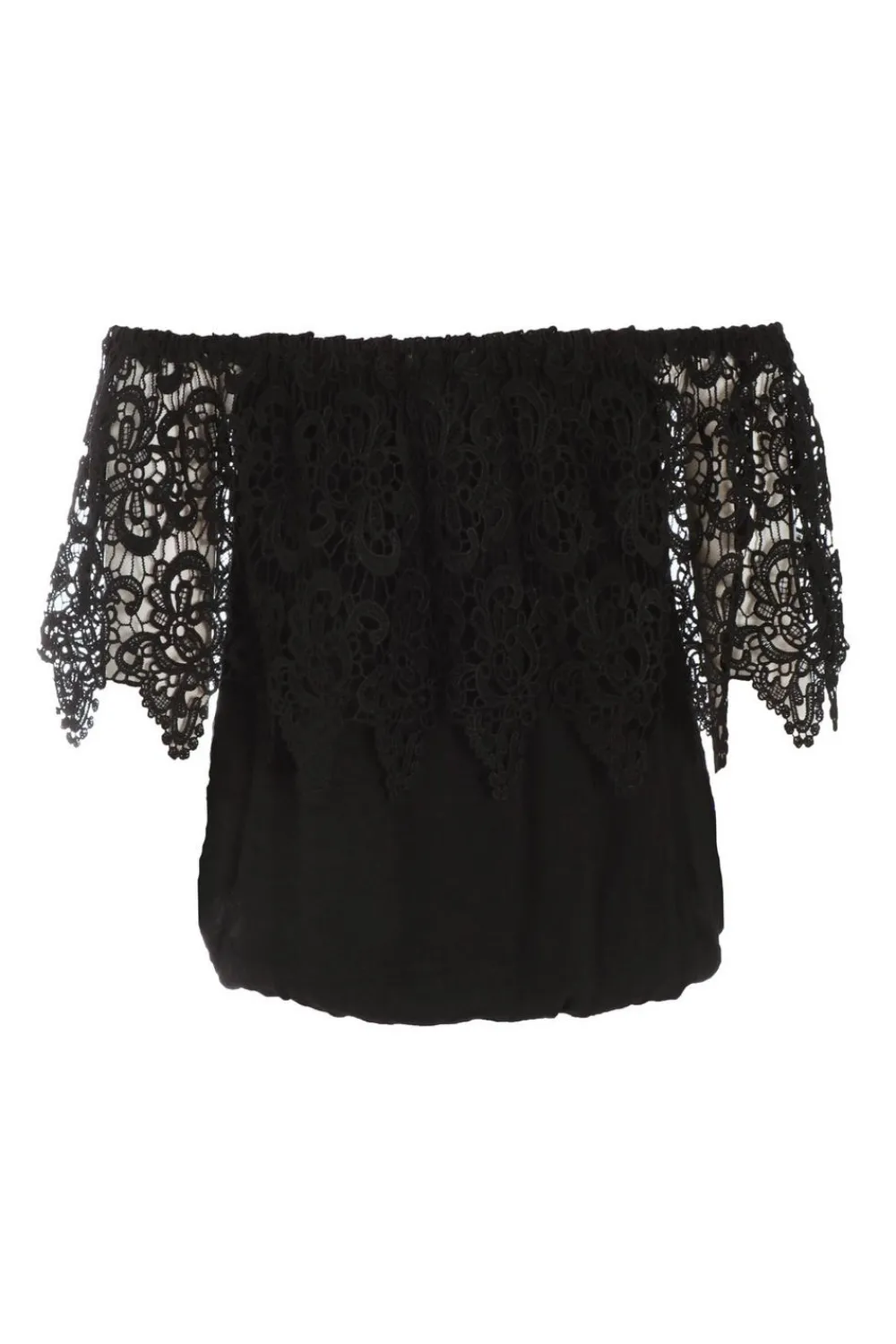 Quiz Summer Tops|Bardot Tops>Crochet Bardot Top
