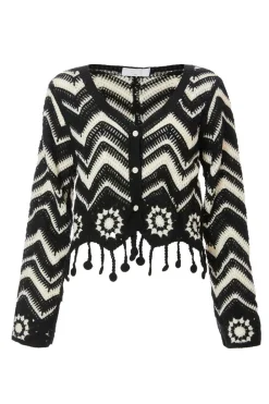 Quiz Summer Tops|Crop Tops>Black Crochet Knitted Top
