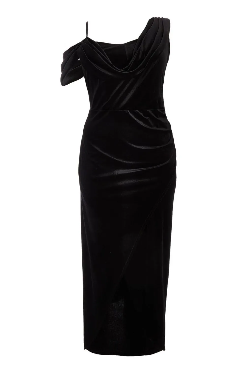 Quiz Wrap Dresses|Prom Dresses>Curve Velvet Wrap Maxi Dress
