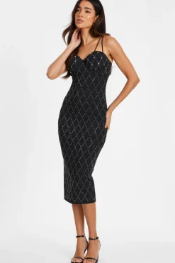 Quiz Summer Dresses|Occasion Dresses>Diamante Bodycon Midi Dress
