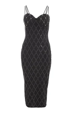 Quiz Summer Dresses|Occasion Dresses>Diamante Bodycon Midi Dress