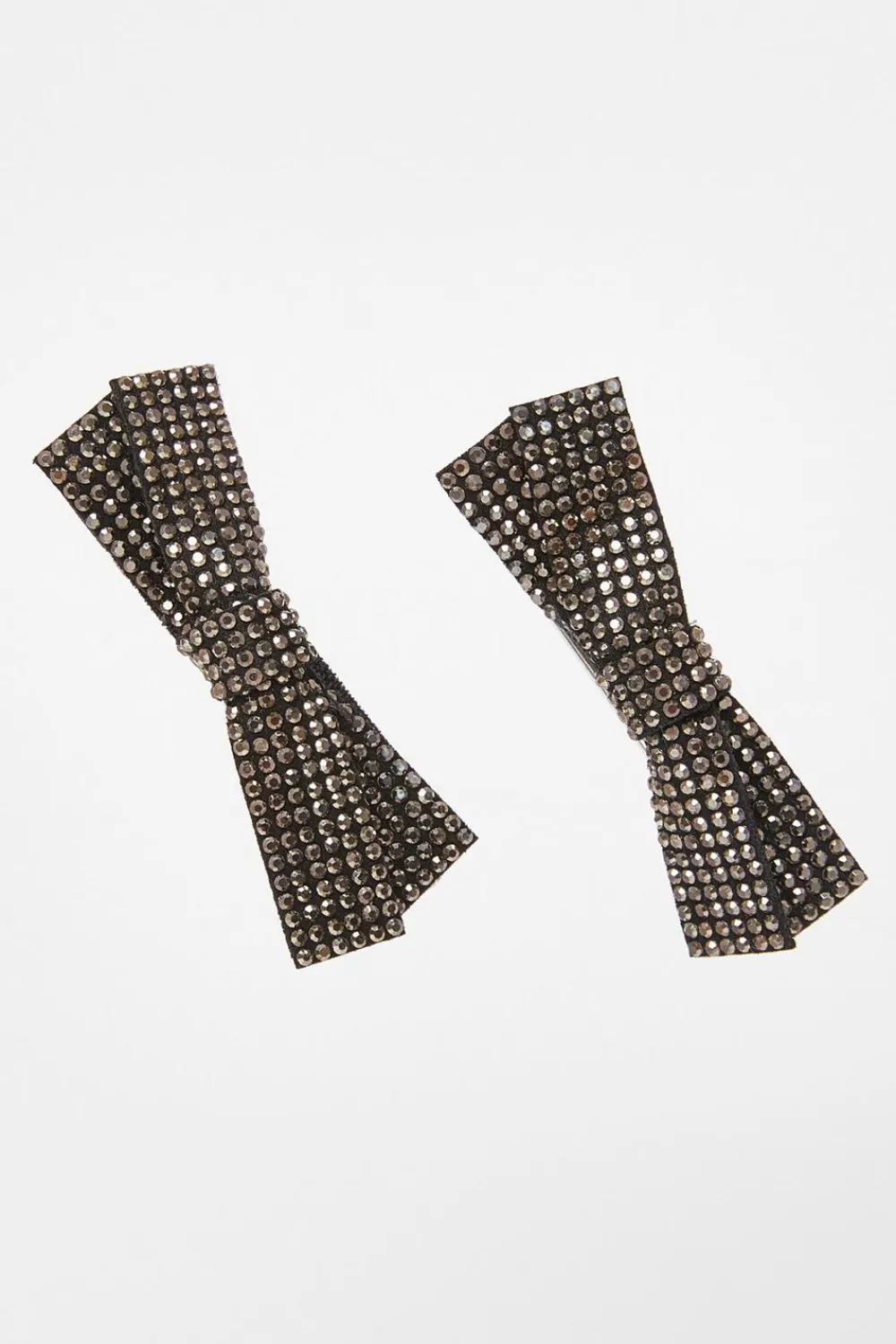Quiz Hair Accessories>Black Diamante Bow Hair Clips